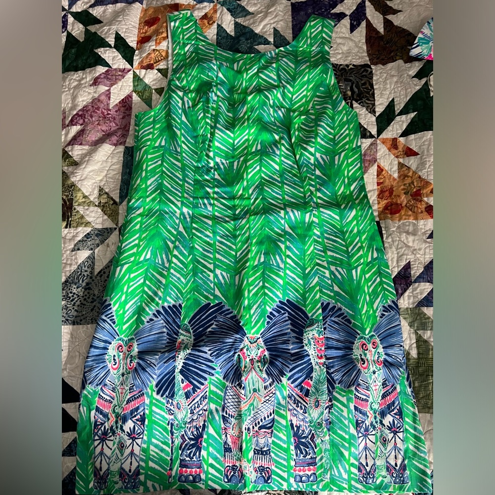 Sz 10 EUC Mila shift in Toucan Green Costa Verde Engineered